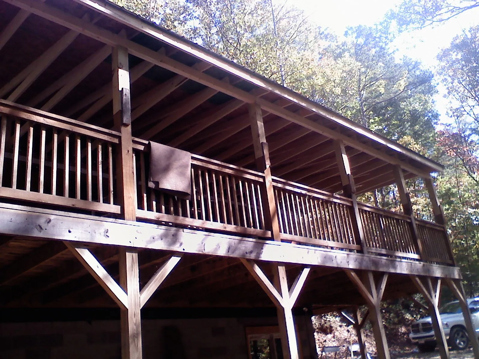 Timber framing under a new elevated porch and deck — Roof Leak Repair in Patton by Roofing Brothers